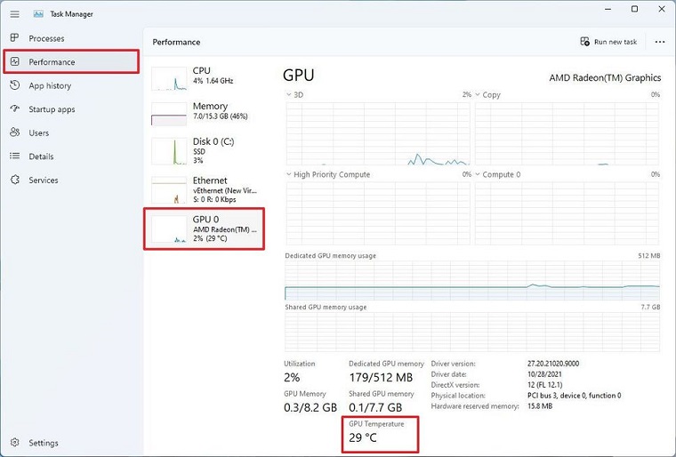 Monitor GPU Temperature by Using Task Manager