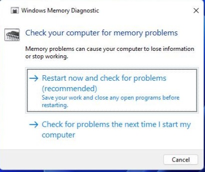 Run the Windows Memory Diagnostic To Fix Games Crashing Due To Low Memory Issues