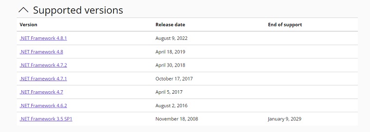 Update the .NET Framework Manually