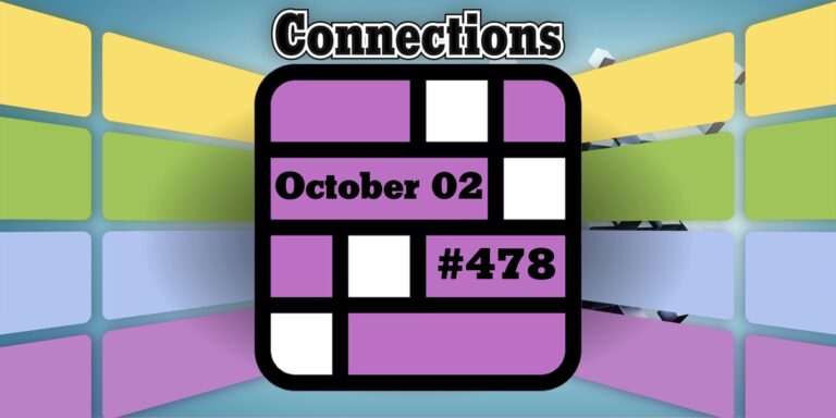 Today's Connections Hints & Answers For October 2, 2024 (Puzzle #478)